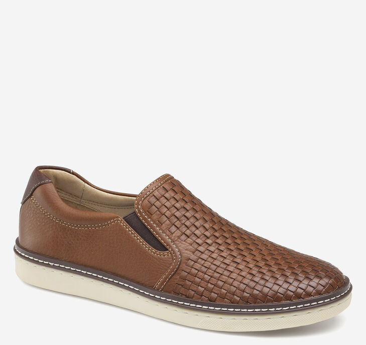 Johnston & Murphy McGuffey Woven Slip On Skor Herr - Bruna Skor [NJ2143697]